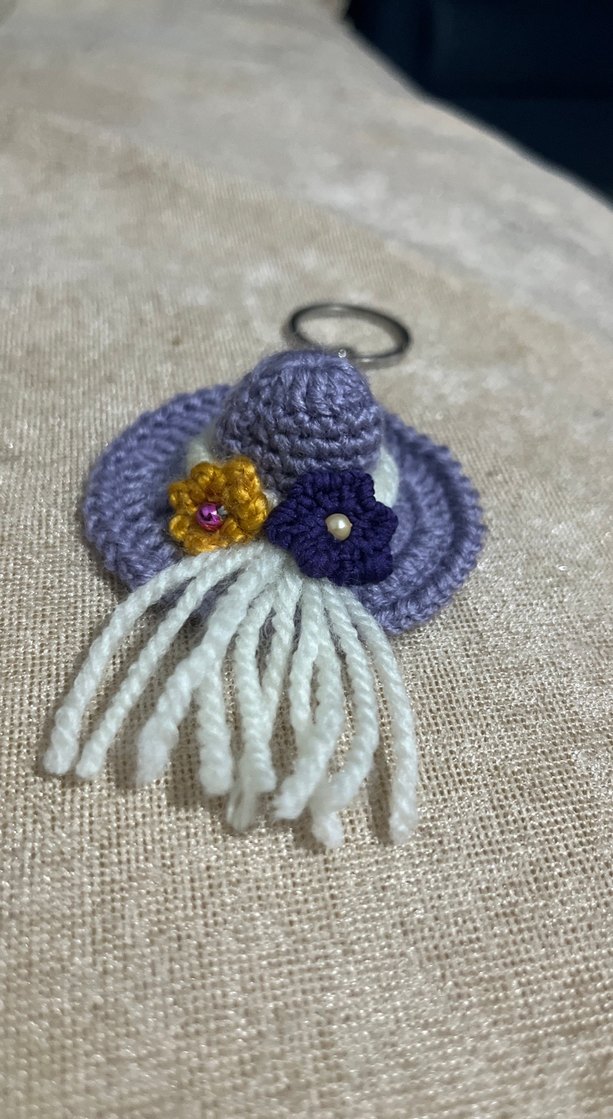 Bohem Mor Püsküllü Anahtarlık - Görsel 2