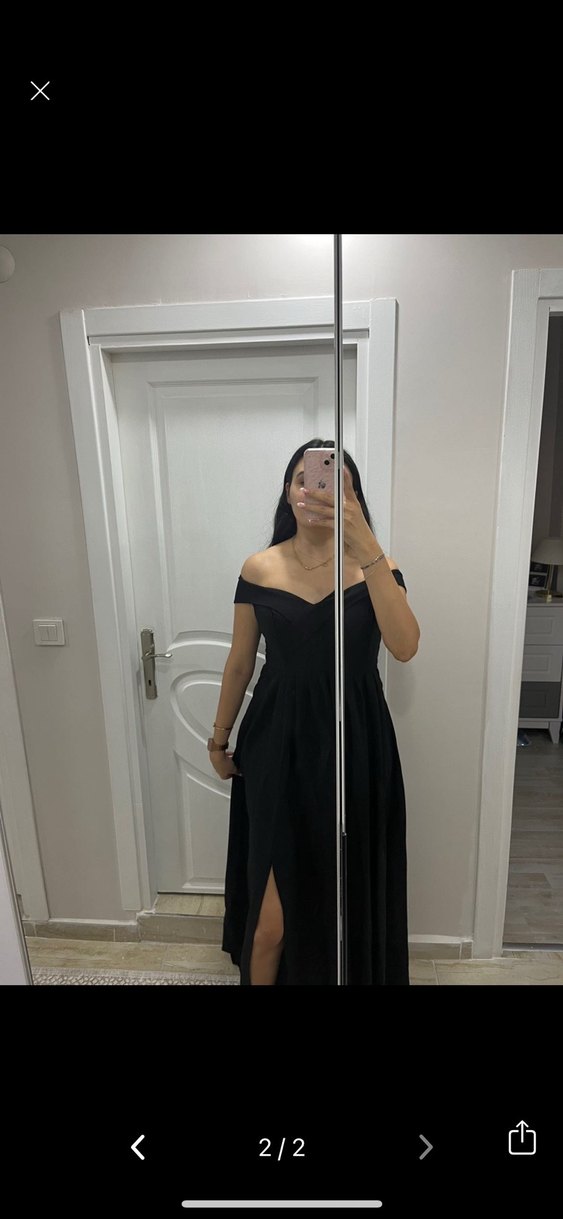 Siyah Straplez Uzun Gotik Elbise - Görsel 2