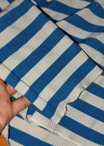 xl Beden Mavi Beyaz Çizgili Hamile Gömlek
