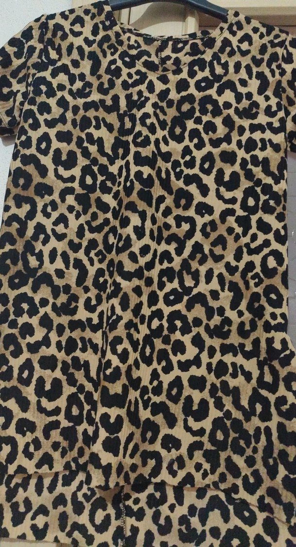 Leopar Desenli Kısa Kollu Mini tşhrt - Görsel 2