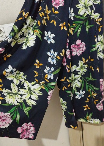 Çiçek Desenli Bohem V Yaka Uzun tulum - Görsel 2