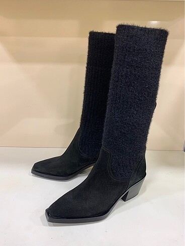 Hakiki süet çoraplı kovboy çizme 37-40