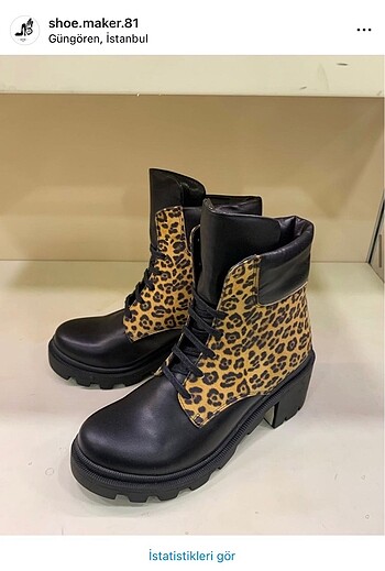 Diğer Hakiki deri leopar detaylı çok rahat bot
