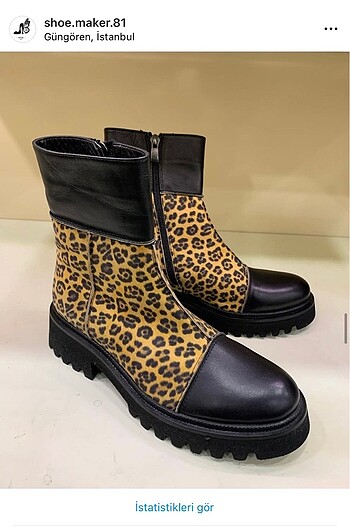 Hakiki deri çok rahat ve şık leopar bot