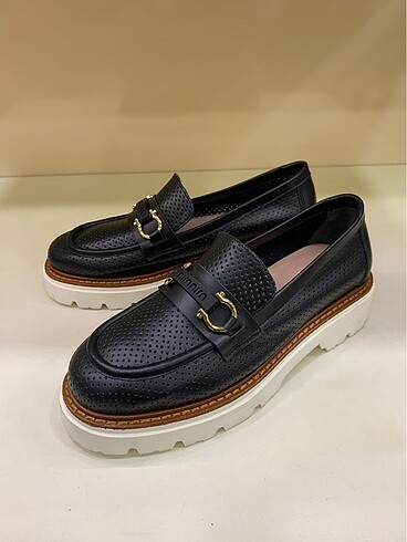 Hakiki deri çok rahat yazlık loafer