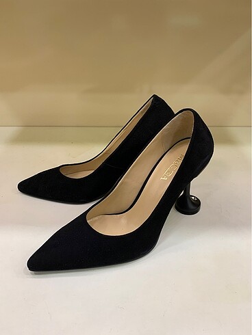 Hakiki süet çok şık ince topuklu stiletto