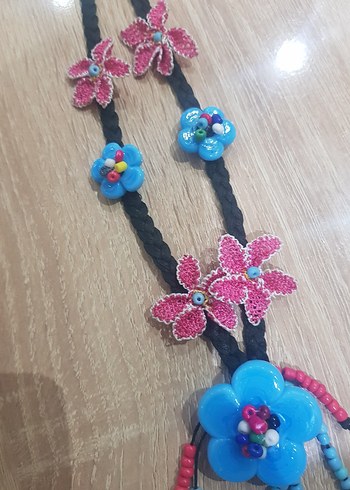 Accessorize Renkli Boncuklu iğne oyalı Uzun Bohem Kolye