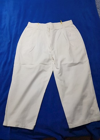 C&A Beyaz Pamuklu kapri pantolon - Görsel 4