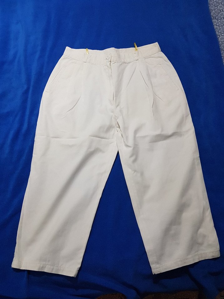 C&A Beyaz Pamuklu kapri pantolon - Görsel 4