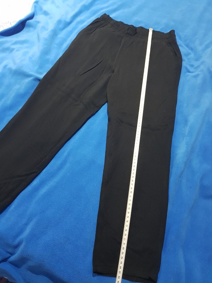 LCW Beli lastikli Siyah Kadın Pamuklu  Pantolon - Görsel 2