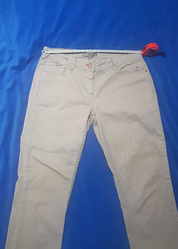 Taş rengi likralı Denim Pantolon Midi Boy - Görsel 3