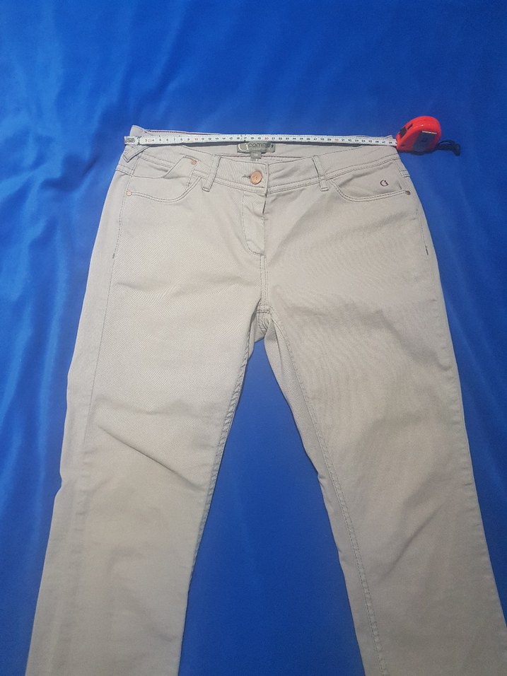 Taş rengi likralı Denim Pantolon Midi Boy - Görsel 3