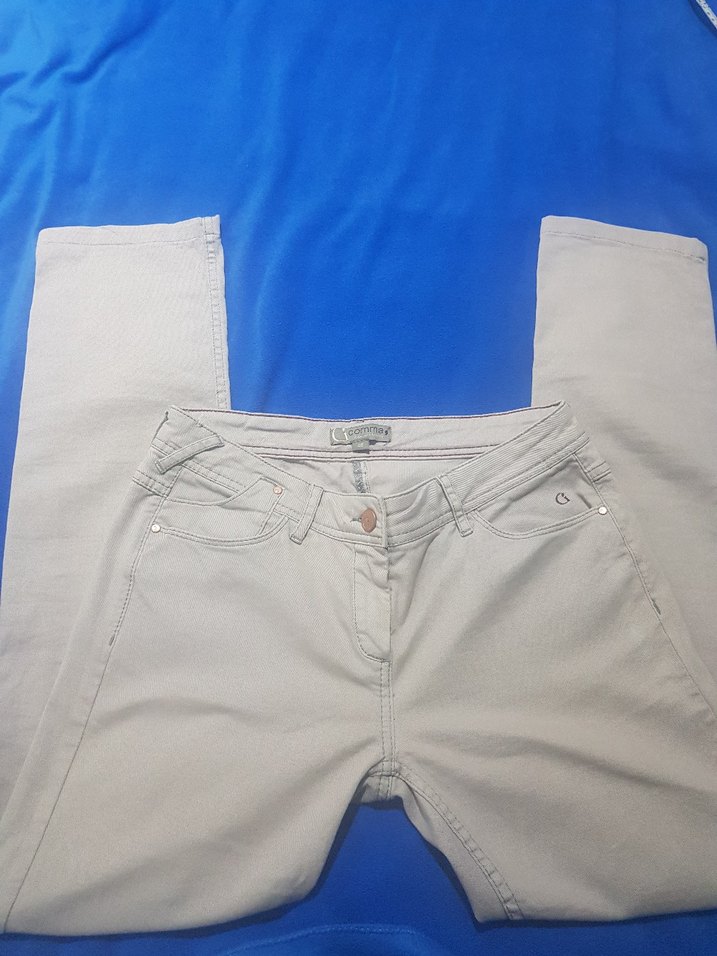 Taş rengi likralı Denim Pantolon Midi Boy - Görsel 2