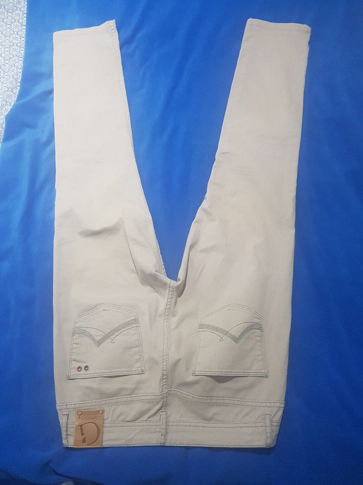 Taş rengi likralı Denim Pantolon Midi Boy - Görsel 5