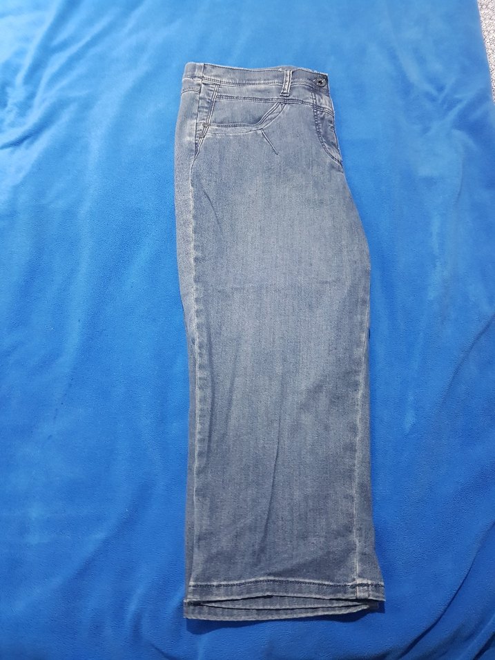 Gri mavi Tonlu Kadın Midi Boy Salaş Kot Pantolon - Görsel 5