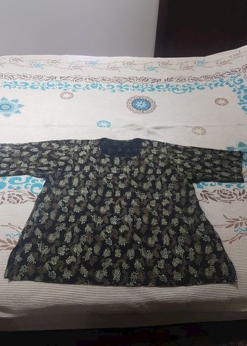 46 Beden kahverengi Renk sim detaylı Kahverengi Yılan Desenli Bluz