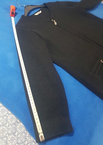 Siyah Fermuarlı Kadın Midi Ceket - Görsel 5