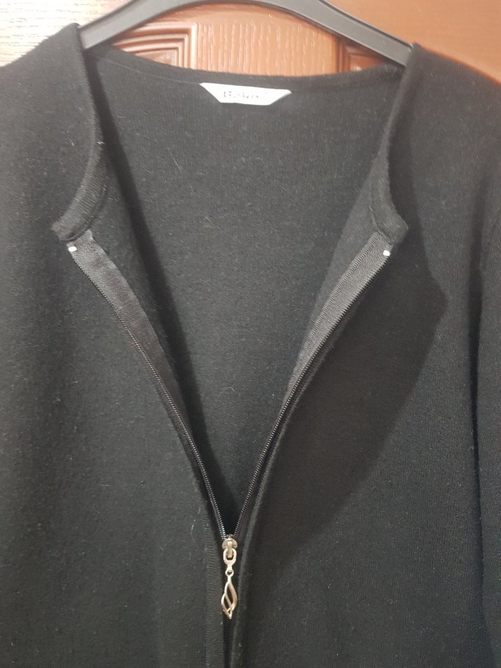 Siyah Fermuarlı Kadın Midi Ceket - Görsel 2