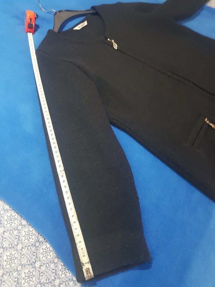 Siyah Fermuarlı Kadın Midi Ceket - Görsel 5