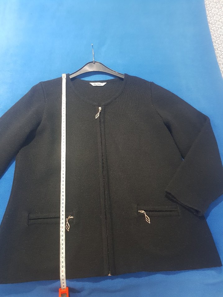 Siyah Fermuarlı Kadın Midi Ceket - Görsel 4