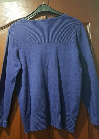 Düğmeli Mor Kadın Triko Kazak - Görsel 3