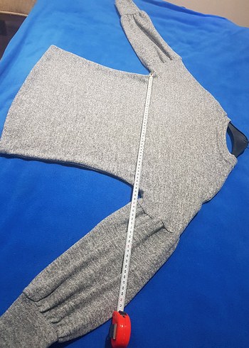 xxs Gri İnci Detaylı Kadın Triko Kazak - Görsel 7