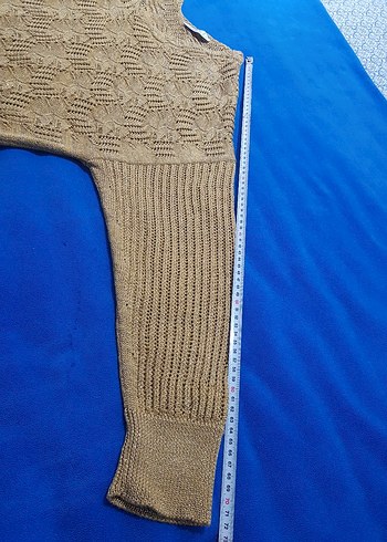 Peraluna Simli sarı Örgü Kadın triko Kazak - Görsel 7