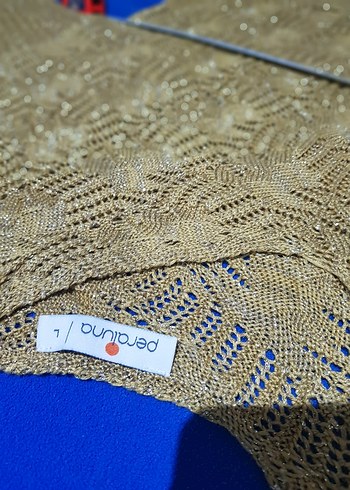 Peraluna Simli sarı Örgü Kadın triko Kazak - Görsel 6