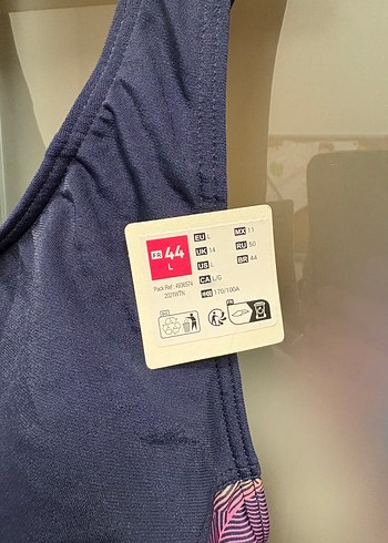 Lacivert Tie-Dye Desenli Atletik Kadın yüzücü mayosu - Görsel 2