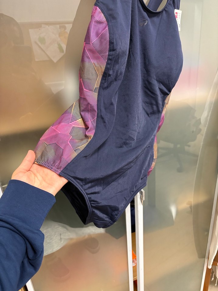 Lacivert Tie-Dye Desenli Atletik Kadın yüzücü mayosu - Görsel 3