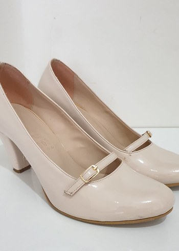 Bej Tokalı Kadın Topuklu ayakkabı - Görsel 3