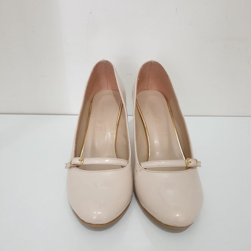 Bej Tokalı Kadın Topuklu ayakkabı - Görsel 2