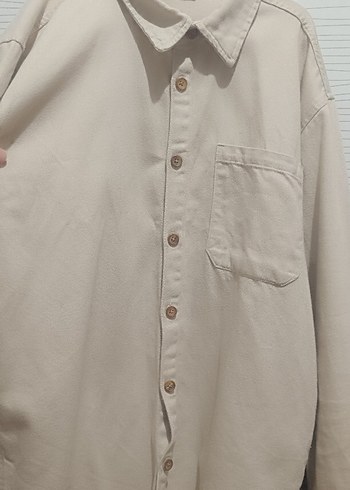 Bej Düğmeli Uzun Kollu Erkek çocuk gömlek - Görsel 2