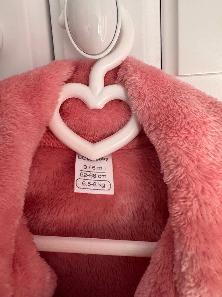 Kız Çocuk Pembe Peluş mont - Görsel 2