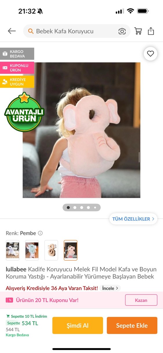 Bebek kafa boyun koruyucu yastık - Görsel 3