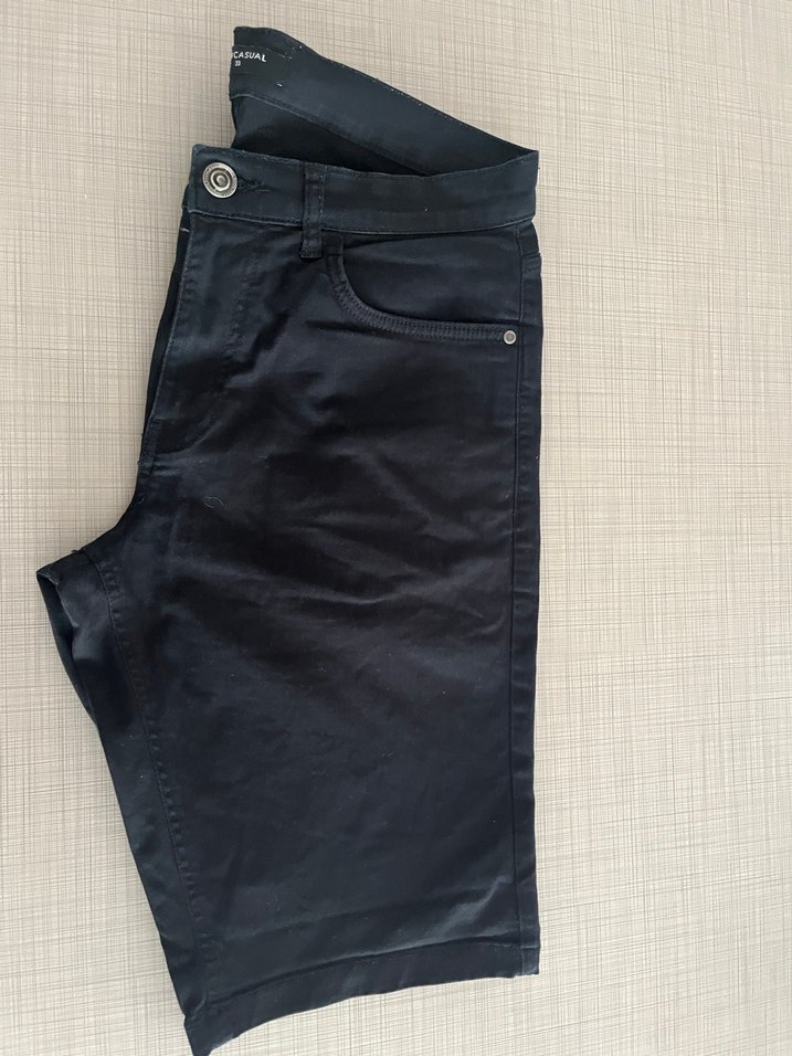 Erkek Siyah Denim Kısa Şort - Görsel 4