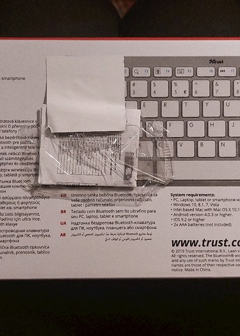 Trust Beyaz Gri Bluetooth Klavye - Görsel 4