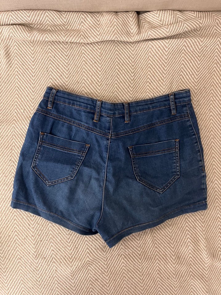 Düğmeli Mini Kadın Kot Şort - Görsel 2