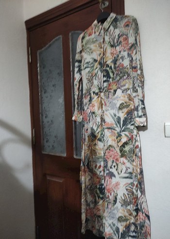Bohem Çok Renkli Uzun Kollu Uzun Elbise