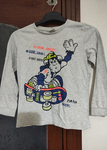 Baskılı Gri Erkek Çocuk Sweatshirt