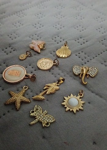 Altın Renkli Payetli Bohem Kadın Charm Seti - Görsel 3