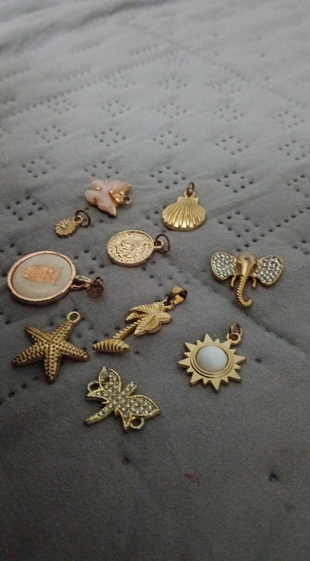 Altın Renkli Payetli Bohem Kadın Charm Seti - Görsel 3