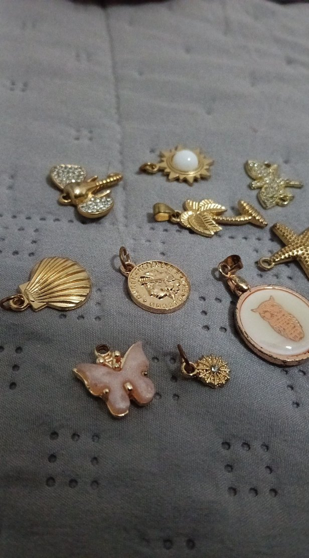 Altın Renkli Payetli Bohem Kadın Charm Seti - Görsel 2