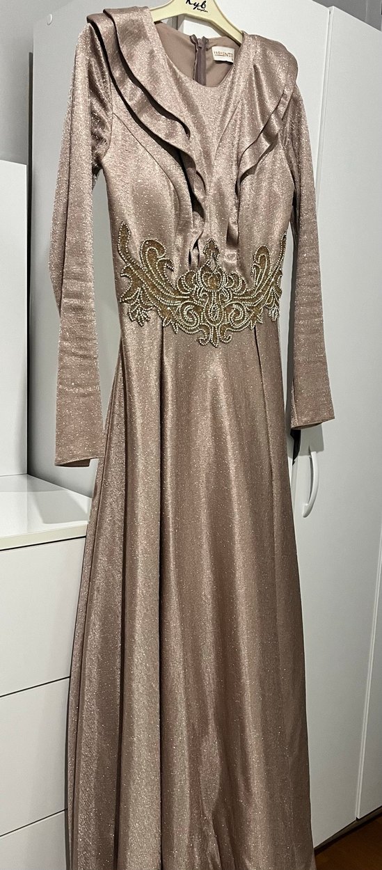 Bej abiye tesettür - Görsel 3