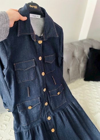 Kemerli Siyah Uzun Kot Elbise 36 38 uyumlu - Görsel 3