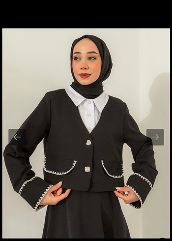 Nakış Detaylı Uzun Siyah Kadın Takım - Görsel 2