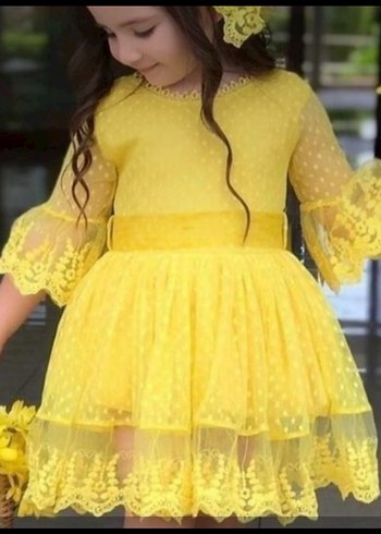 Kız Çocuk Kırmızı ve sarı elbise 4 yaş uyumlu iki elbise - Görsel 3