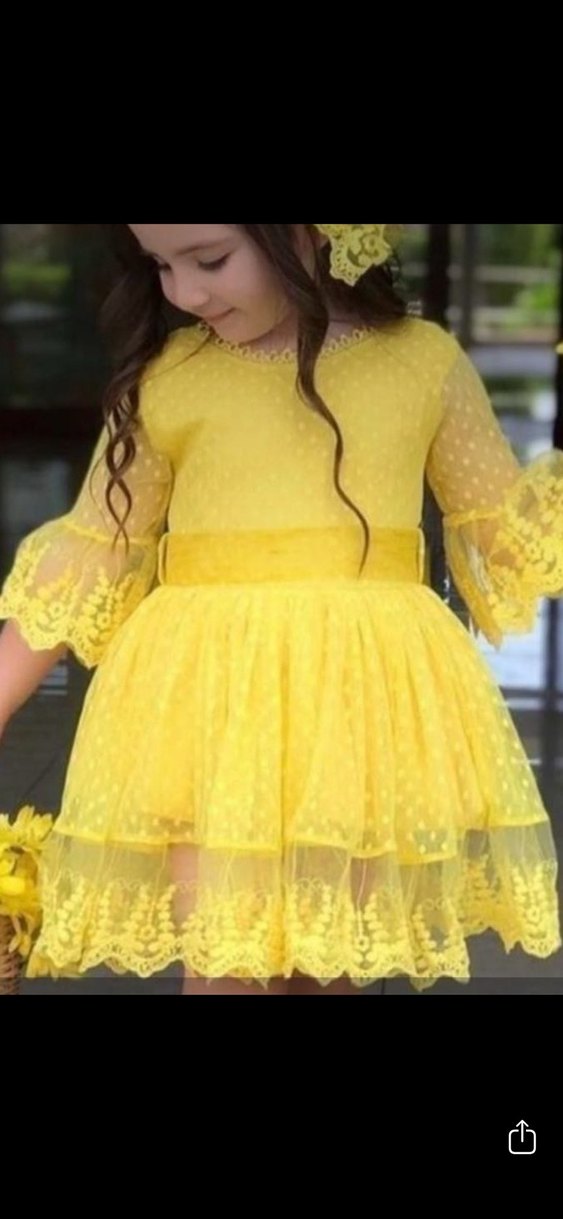 Kız Çocuk Kırmızı ve sarı elbise 4 yaş uyumlu iki elbise - Görsel 3