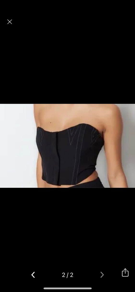 Kadın Siyah crop korse - Görsel 2