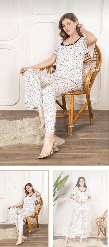l Beden beyaz Renk Bayan pijama takımı
